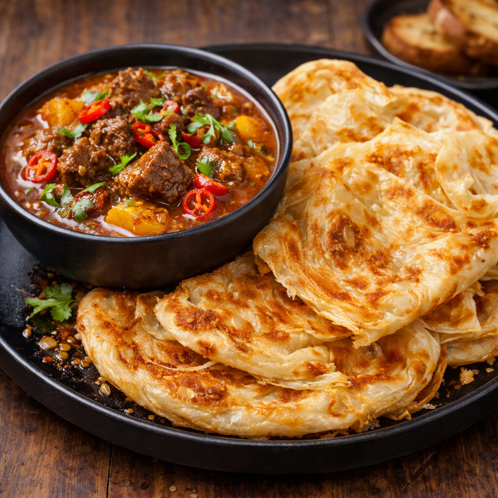 Roti Canai Beef Curry